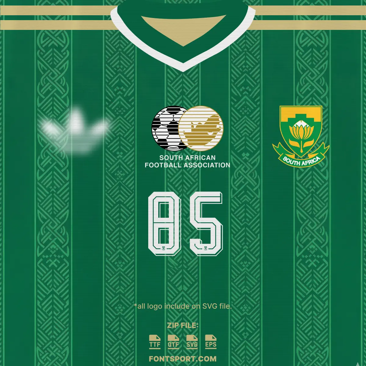 South Africa - World Cup 2026 Away Font Kit