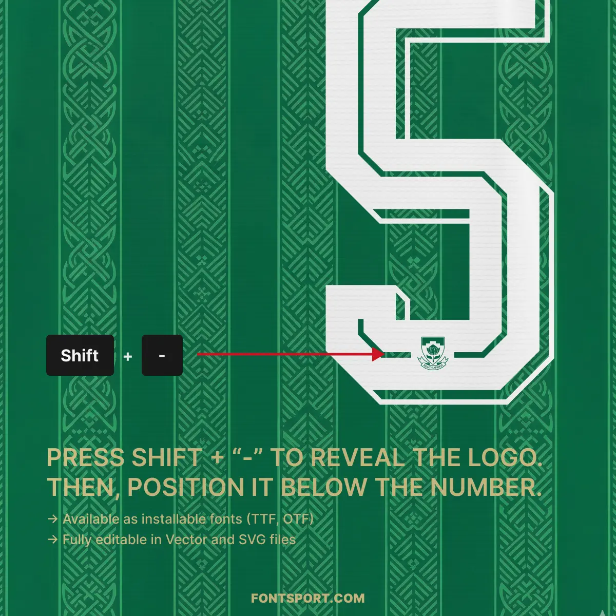 South Africa - World Cup 2026 Away Font Kit