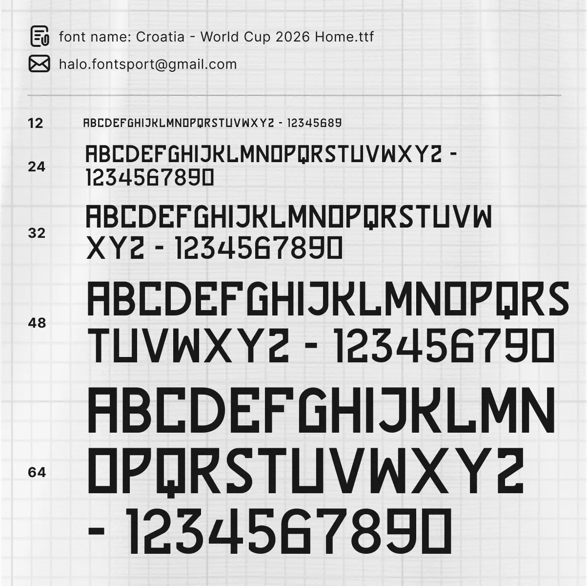 Croatia - World Cup 2026 Home Font Kit