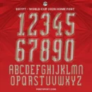 Egypt 2026 World Cup font kit – full number set and uppercase alphabet preview in home style