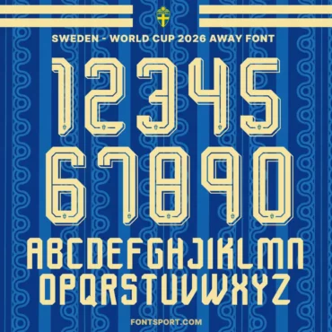 Sweden national football team 2026 World Cup away jersey font typography and numbers full set