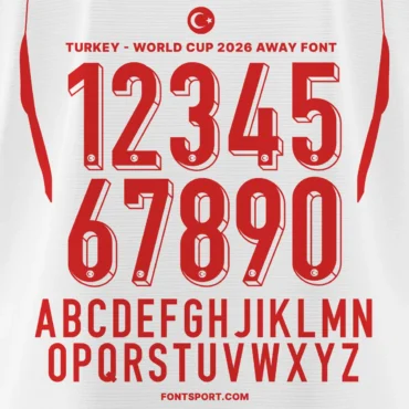 Turkey - World Cup 2026 Away Font Kit