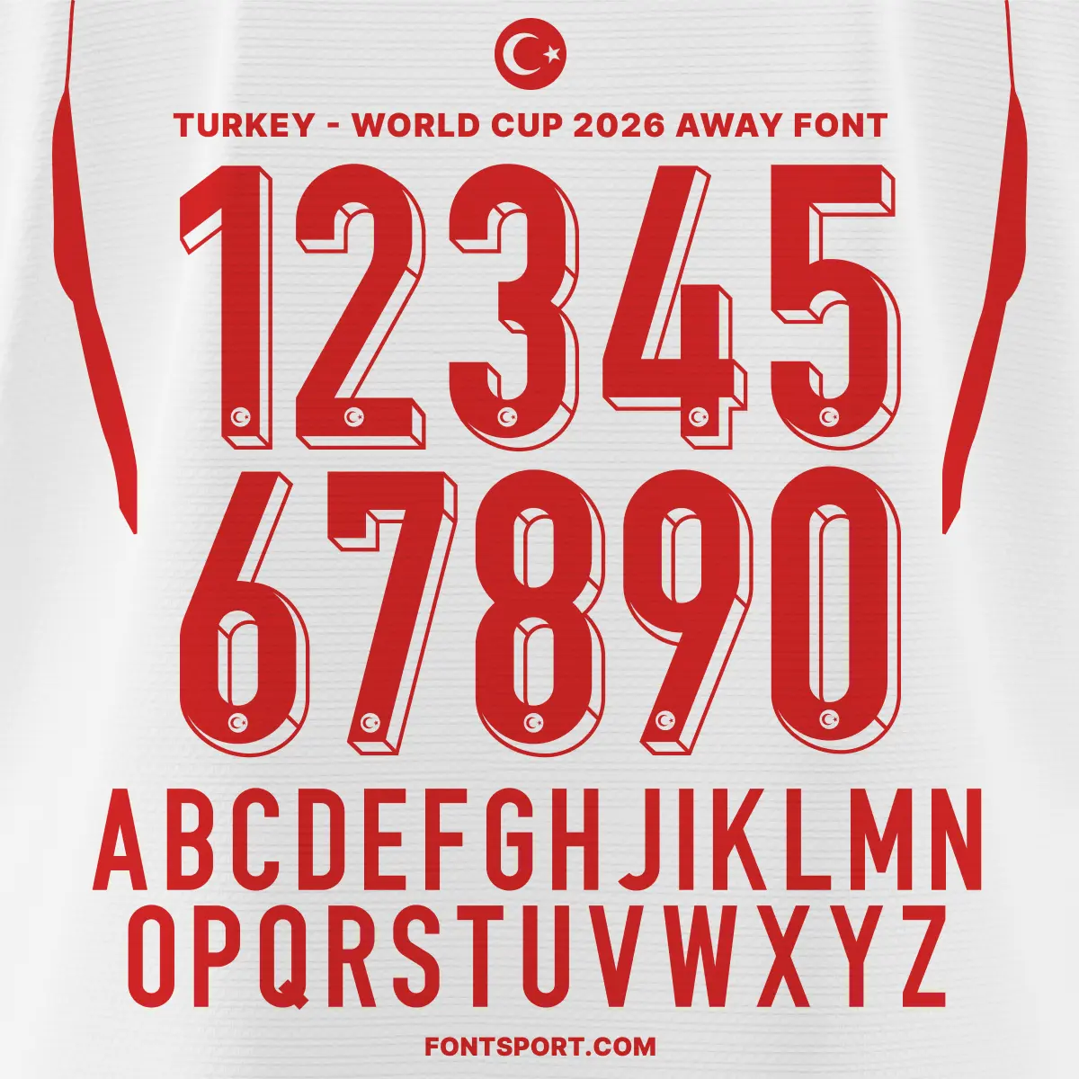 Turkey - World Cup 2026 Away Font Kit
