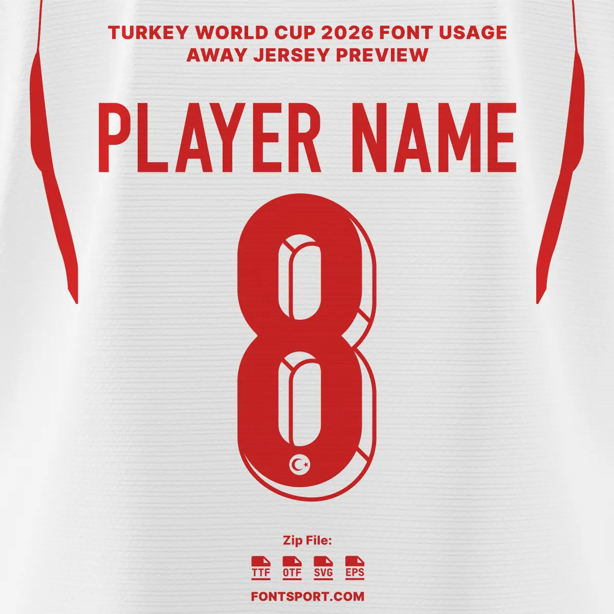 Turkey - World Cup 2026 Away Font Kit
