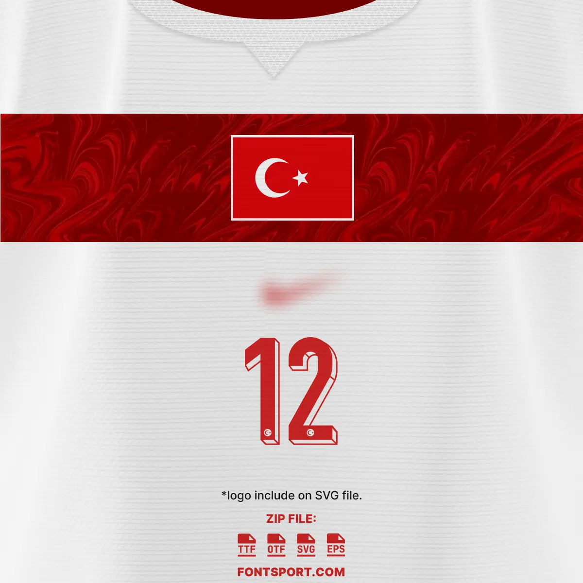 Turkey - World Cup 2026 Away Font Kit