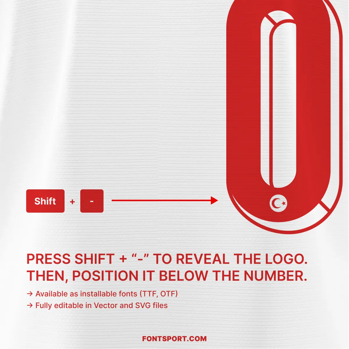 Turkey - World Cup 2026 Away Font Kit