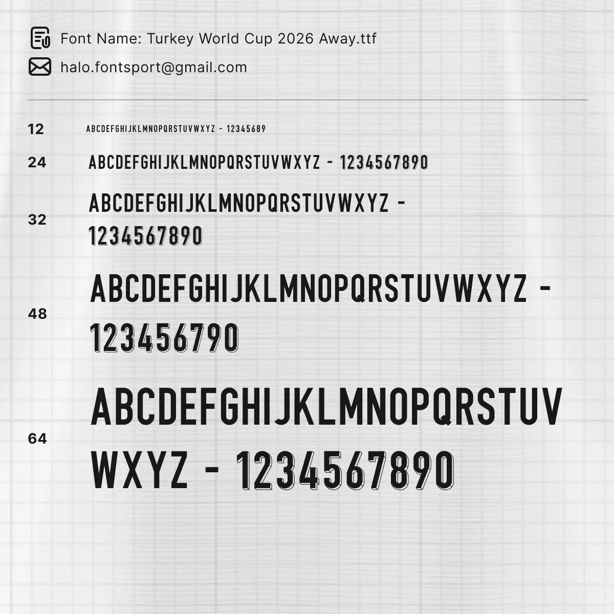 Turkey - World Cup 2026 Away Font Kit